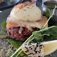 Salmon Benedict on hash brown - great flavours and the sauce was top notch   at The Green Edge Cafe and Store in Windsor