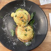 Eggs benni  at The Green Edge Cafe and Store in Windsor