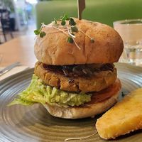 Veggie Burger at The Green Edge Cafe and Store in Windsor