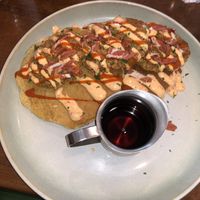 Southern Crispy Chick’n Pancakes  at The Green Edge Cafe and Store in Windsor