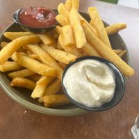 Chips and aioli (and tomato sauce)  at The Green Edge Cafe and Store in Windsor