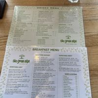 Drinks and breakfast menu   at The Green Edge Cafe and Store in Windsor