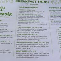Such a great breakfast menuu  at The Green Edge Cafe and Store in Windsor