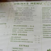 Drinks menu  at The Green Edge Cafe and Store in Windsor