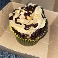 Peanut butter and chocolate cupcake- delicious!!!  at The Green Edge Cafe and Store in Windsor