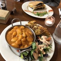 Gnocchi and garlic bread  at The Green Edge Cafe and Store in Windsor