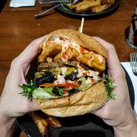 Big burger! at The Green Edge Cafe and Store in Windsor