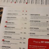 Menu at Peppes Pizza in Narvik