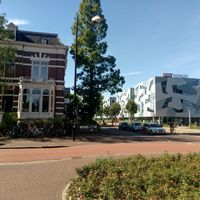 Outside the building from across the street at Coffeelab in Nijmegen