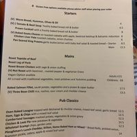 Menu  at The Furze Bush Inn in Newbury