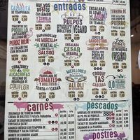 Menu  at 8° Arte in Caceres