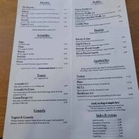 Menu at Simpleton Cafe in Sacramento