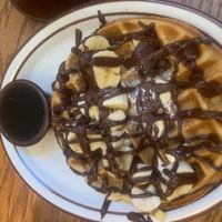 Chocolate hazelnut waffle  at Simpleton Cafe in Sacramento