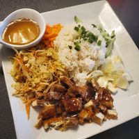 Rice combo platter at V Kitchen in Ann Arbor