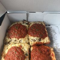 Detroit Style with Vegan Cheese, Pepperoni, and Mushrooms  at Upper Crust in Akron