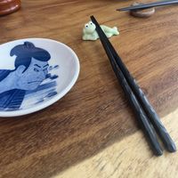 Chopstick holders  at Vegan Ramen Mei in Puerto Vallarta