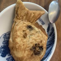 Chocolate tofu filled pastry  at Vegan Ramen Mei in Puerto Vallarta