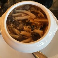 Hot and sour soup served in unique chinese carafes  at Grace's Mandarin in National Harbor