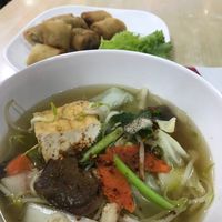 Veggie noodle soup at Happy Vegan - สุขใจมังสวิรัติ in Bangkok