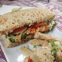 Tofu sandwich at Delilahs in Nong Khiaw