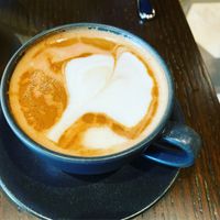 Beetroot almond milk coffee latte at Brasserie Turque in Istanbul