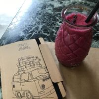 Beetroot smoothie  at Winners Vegan Restaurant in Athens