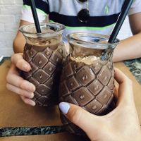 Açai chocolate smoothie at Winners Vegan Restaurant in Athens