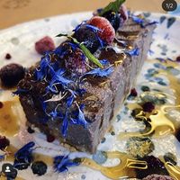 Blueberry cheesecake  at Winners Vegan Restaurant in Athens