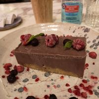 Raw Amazonian Berry 'cheese'cake at Winners Vegan Restaurant in Athens