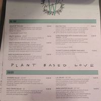 menu at Winners Vegan Restaurant in Athens