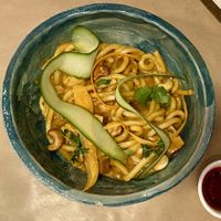 curry noodles   at Winners Vegan Restaurant in Athens