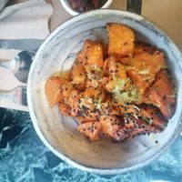 Sweet potatoes at Winners Vegan Restaurant in Athens