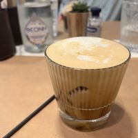 Oat milk cappuccino.  at Winners Vegan Restaurant in Athens