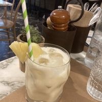 Pineapple drink at Winners Vegan Restaurant in Athens