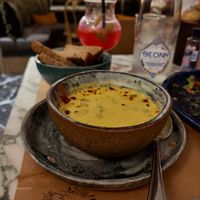 Special soup of the day (it was something with curry and coconut milk) at Winners Vegan Restaurant in Athens