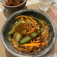 Udon noodles (dish of the day)   at Winners Vegan Restaurant in Athens