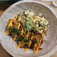 "Dynamite" - the sauce and the nuggets were so so good, perfect flavour and crunchy. at Winners Vegan Restaurant in Athens