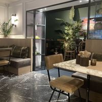 Back of restaurant   at Winners Vegan Restaurant in Athens