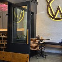 Outside of the restautant at Winners Vegan Restaurant in Athens