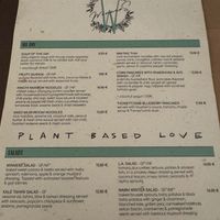 Food Menu 1/2 at Winners Vegan Restaurant in Athens