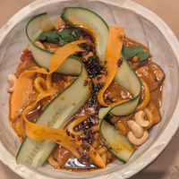 Noodle curry at Winners Vegan Restaurant in Athens