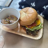 Smash burger  at Winners Vegan Restaurant in Athens