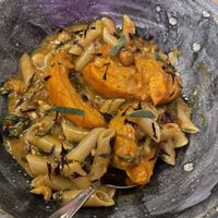Pumpkin pasta with blue cheese - was creamy and great!   at Winners Vegan Restaurant in Athens