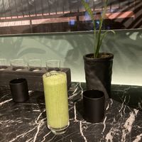 Green juice  at Winners Vegan Restaurant in Athens