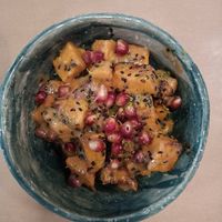 Sweet potatoes. at Winners Vegan Restaurant in Athens