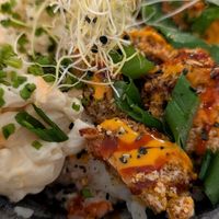 Dynamite bowl at Winners Vegan Restaurant in Athens