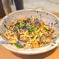 udon mushroom at Winners Vegan Restaurant in Athens