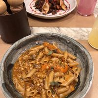 Pumpkin pasta  at Winners Vegan Restaurant in Athens