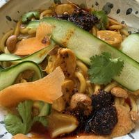 Japanese udon style curry  at Winners Vegan Restaurant in Athens