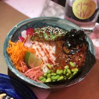 Hawaiian poke bow with watermelon tuna at Winners Vegan Restaurant in Athens